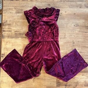 OshKosh B'gosh Velvet Jumpsuit in Deep Red